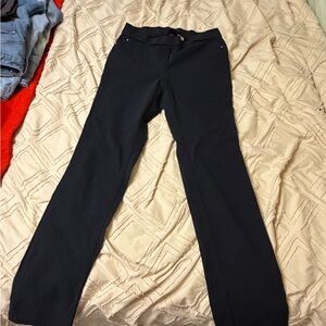 Rafaella Navy Cropped Straight-Leg Pants